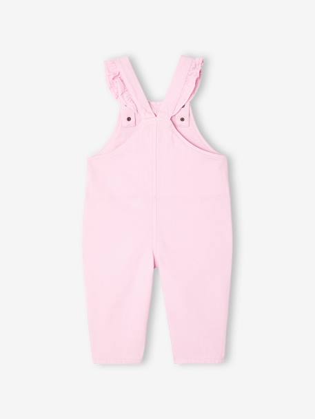 Twill Dungarees with Ruffles, for Babies lilac 