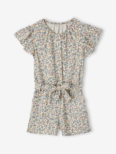 Jumpsuit for Girls BEIGE LIGHT ALL OVER PRINTED+ecru+printed white 