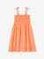 Smocked Dress with Straps for Girls rose+tangerine 