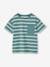 Striped T-Shirt for Boys aqua green+ochre 