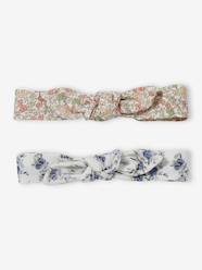 Baby-Accessories-Hats-Set of 2 Floral Headbands with Knot Effect for Baby Girls