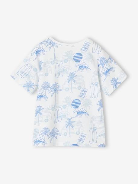 T-Shirt with Graphic Holiday Motifs for Boys printed white+slate blue 