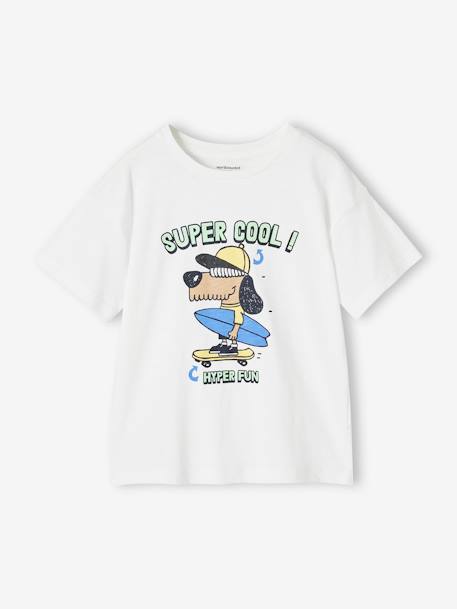 Fun T-Shirt with Animal, for Boys azure+turquoise+white 