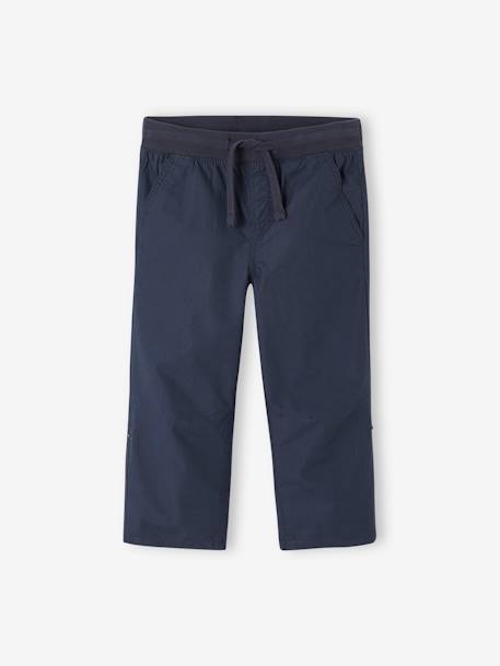 Cropped Lightweight Trousers Convert into Bermuda Shorts, for Boys beige+night blue+olive 