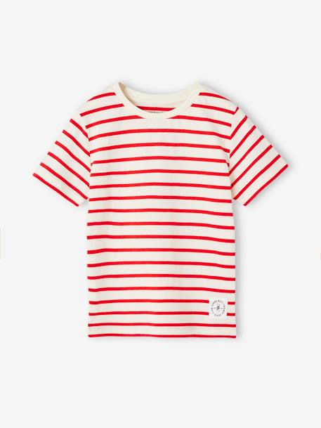 Short-Sleeved Sailor-Style T-Shirt for Boys azure+BLUE BRIGHT STRIPED+GREEN MEDIUM STRIPED+striped red+striped yellow 