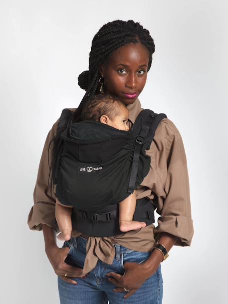 Physiological Baby Carrier, HoodieCarrier 2 by LOVE RADIUS black+printed black 
