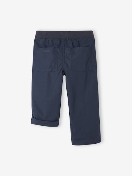 Cropped Lightweight Trousers Convert into Bermuda Shorts, for Boys beige+night blue+olive 