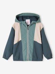 Boys-Coats & Jackets-Parkas & Coats-Colourblock Windcheater with Hood for Boys