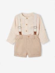 Occasion Wear Ensemble: Shirt + Shorts + Braces for Babies