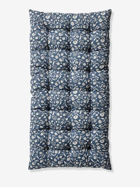 Flowers Floor Cushion, India printed blue 