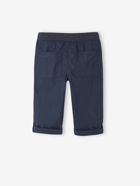 Cropped Lightweight Trousers Convert into Bermuda Shorts, for Boys beige+night blue+olive 