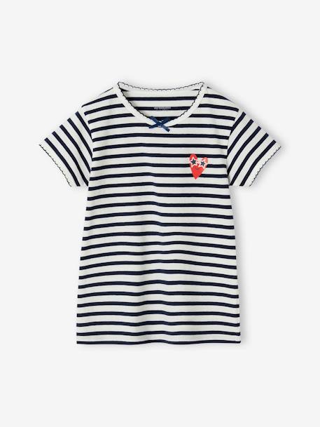 Pack of 2 Striped Short Pyjamas for Girls navy blue 