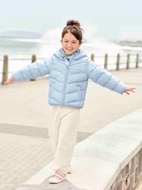 Lightweight Hooded Jacket for Girls lichen+mustard+navy blue+sky blue 