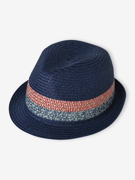 Straw-Like Panama Hat for Boys - navy blue, Boys