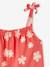 Ruffled Jumpsuit for Girls printed white+red 