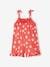 Ruffled Jumpsuit for Girls printed white+red 