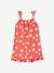 Ruffled Jumpsuit for Girls printed white+red 