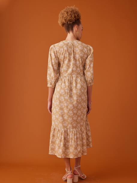 Long Buttoned Bohemian Style Dress, by ENVIE DE FRAISE yellow 