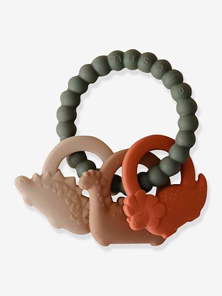 Teether - MUSHIE green+rose 