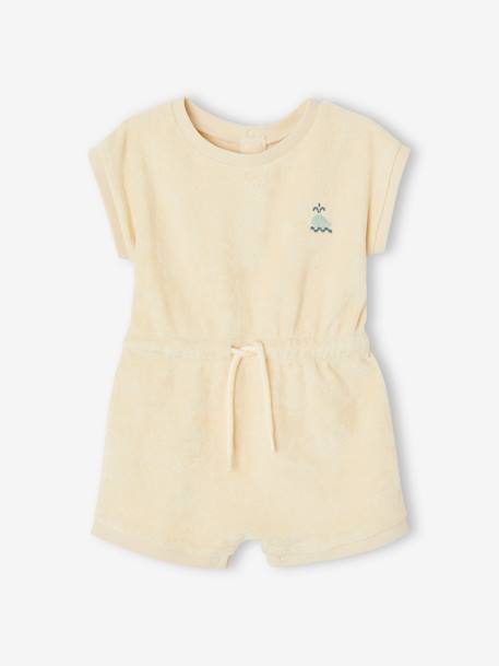 Terry Fleece Jumpsuit for Babies ecru 