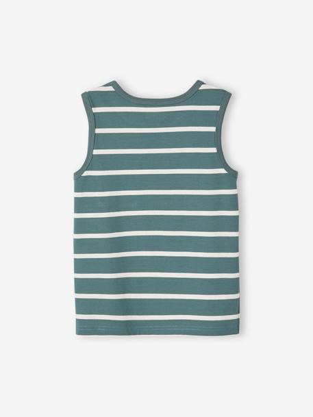 Striped Tank Top for Boys aqua green 