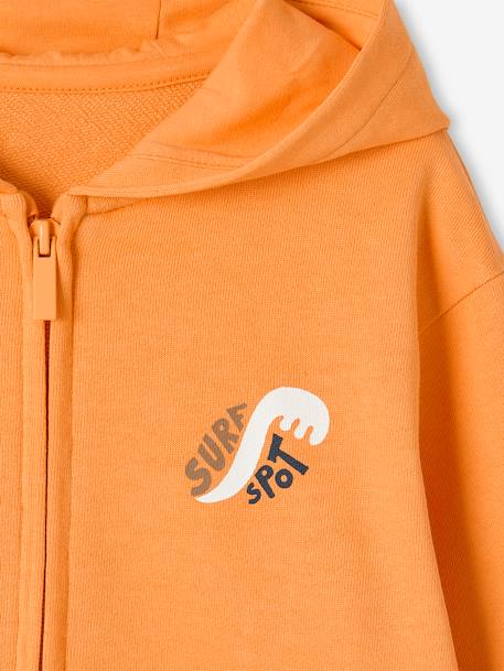 Hooded Jacket with Surfing Motif on the Back for Boys orange 