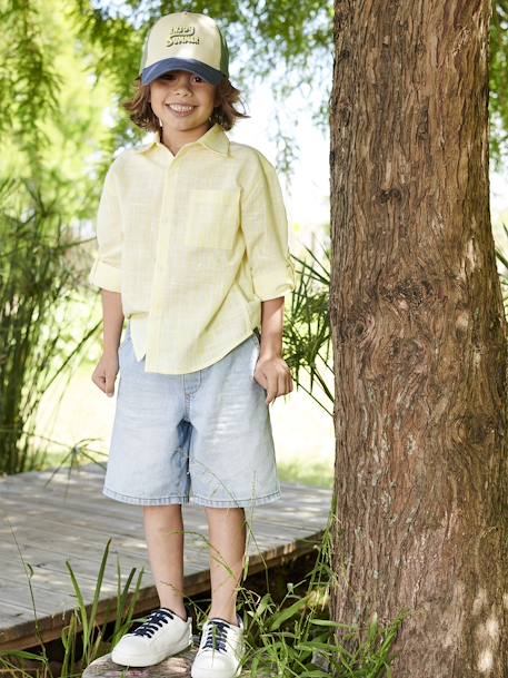 Easy-to-Slip-On Denim Bermuda Shorts for Boys double stone+stone 