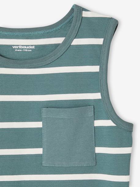 Striped Tank Top for Boys aqua green 