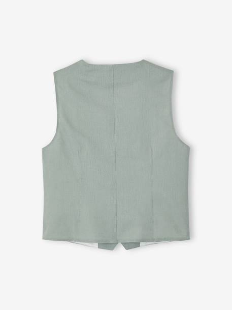 Occasion Wear Cotton/Linen Waistcoat for Boys Beige+blue+Dark Blue+sage green 