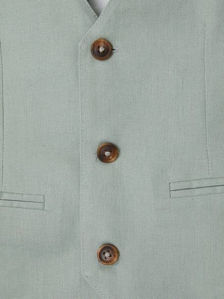 Occasion Wear Cotton/Linen Waistcoat for Boys Beige+blue+Dark Blue+sage green 