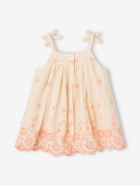 Embroidered Dress & Matching Headband for Babies ecru 