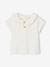 Rib Knit T-Shirt with Frilled Collar for Babies ecru+rose 