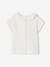 Rib Knit T-Shirt with Frilled Collar for Babies ecru+rose 