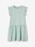 Dress with Ruffle on the Sleeves, for Girls aqua green+mauve+red 