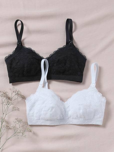 Pack of 2 Bras in Microfibre & Lace, Nursing Special black 