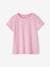 Pack of 3 Assorted T-shirts, Iridescent Details for Girls BLUE DARK SOLID WITH DESIGN+pastel yellow+raspberry pink+sage green 