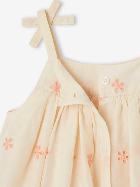 Embroidered Dress & Matching Headband for Babies ecru 