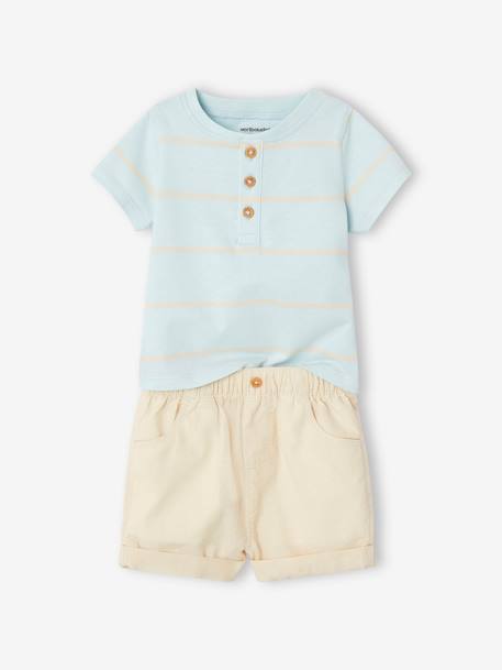 T-Shirt + Shorts Ensemble for Babies sky blue 