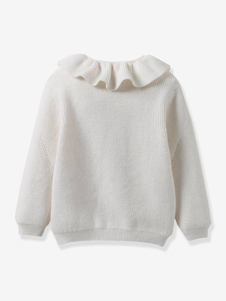 Cardigan in Organic Cotton & Wool for Babies, by CYRILLUS ecru 