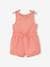 Dual Fabric Playsuit with Bows for Babies coral 