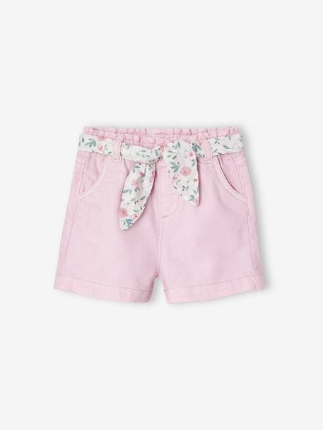 Shorts with Floral Belt for Babies lilac 