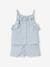 Ensemble for Babies: Blouse with Straps + Embroidered Shorts crystal blue 