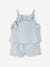 Ensemble for Babies: Blouse with Straps + Embroidered Shorts crystal blue 