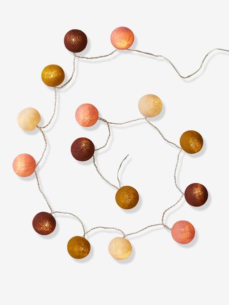 Light-Up Bauble Garland with Switch rose+sage green+tomato red 