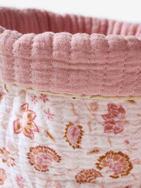 Set of 2 Reversible Baskets, Folk printed pink 