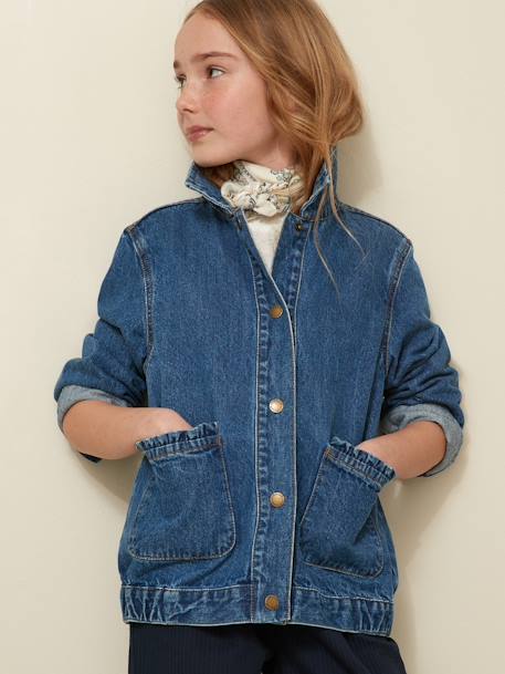 Denim Jacket for Girls, by CYRILLUS stone 