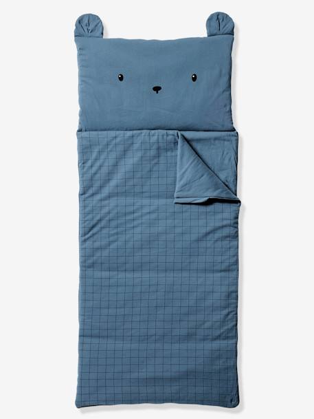 Bear Sleeping Bag, with Recycled Cotton blue 