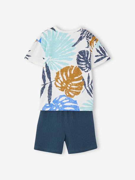 Cotton Gauze T-Shirt & Shorts Combo for Boys night blue 