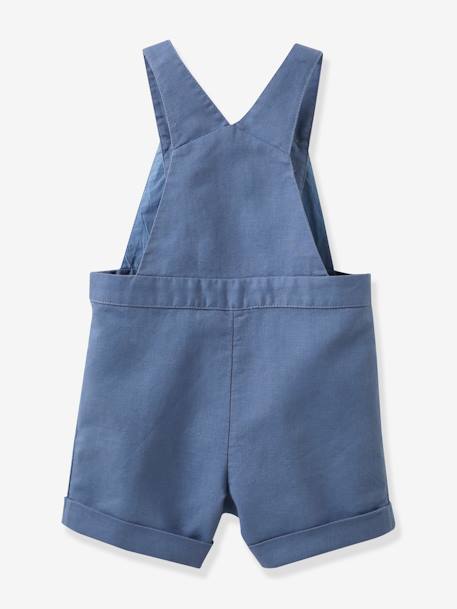 Linen & Cotton Dungarees for Babies by CYRILLUS grey blue 