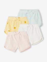 Baby-Bodysuits & Sleepsuits-Pack of 4 Shorts in Terry Cloth, for Babies